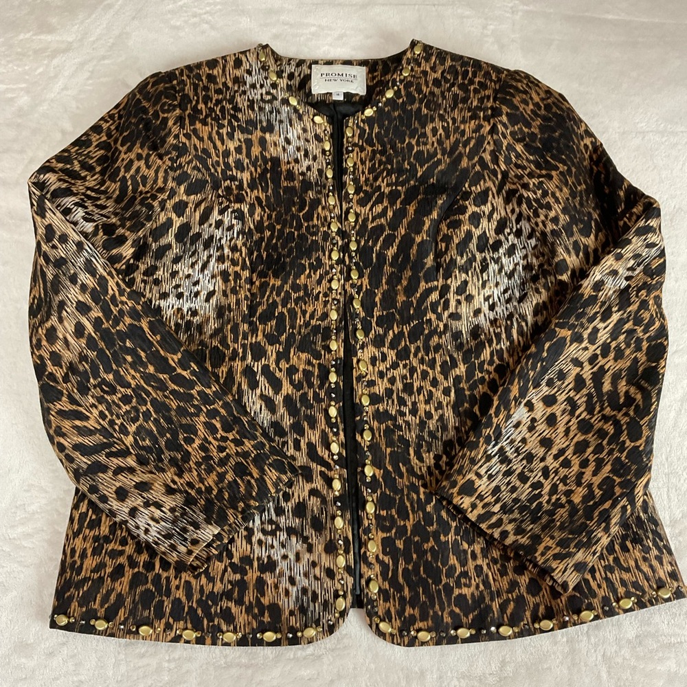 Animal Print Open Jacket Dressy - Picture 2 of 13